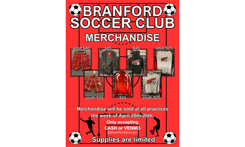 Branford Soccer Merch is Coming Your Way! 